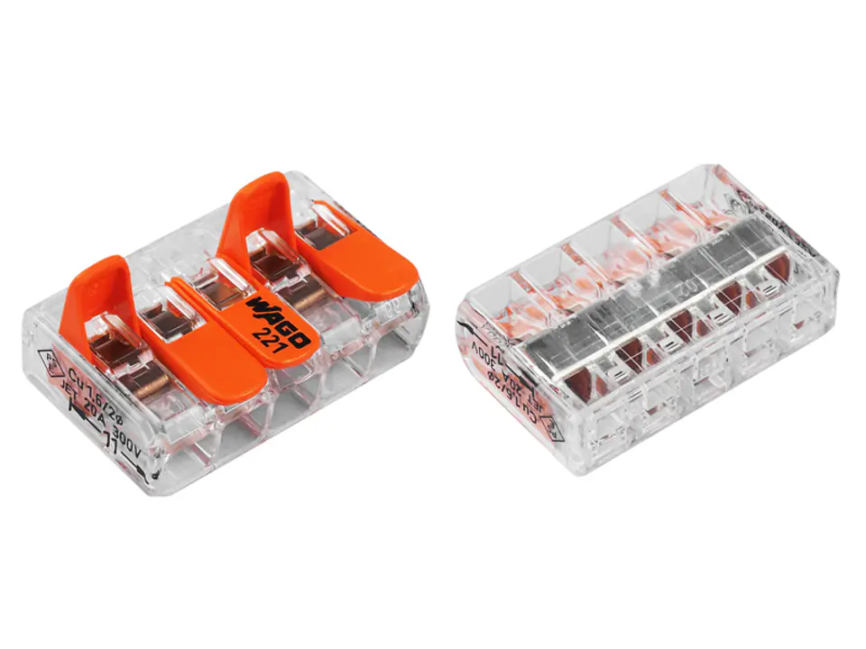 ⁨COMPACT connector for 5x WAGO 221-415 installation boxes⁩ at Wasserman.eu