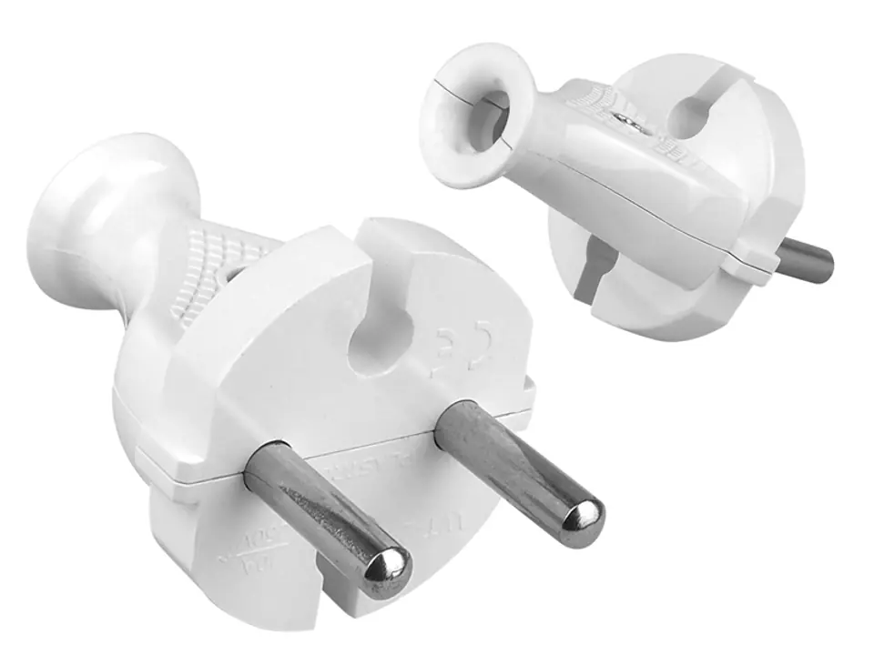 ⁨PS Plug-in, straight, 2p, 10 A, 230 V, WT-2, white. (1LM)⁩ at Wasserman.eu