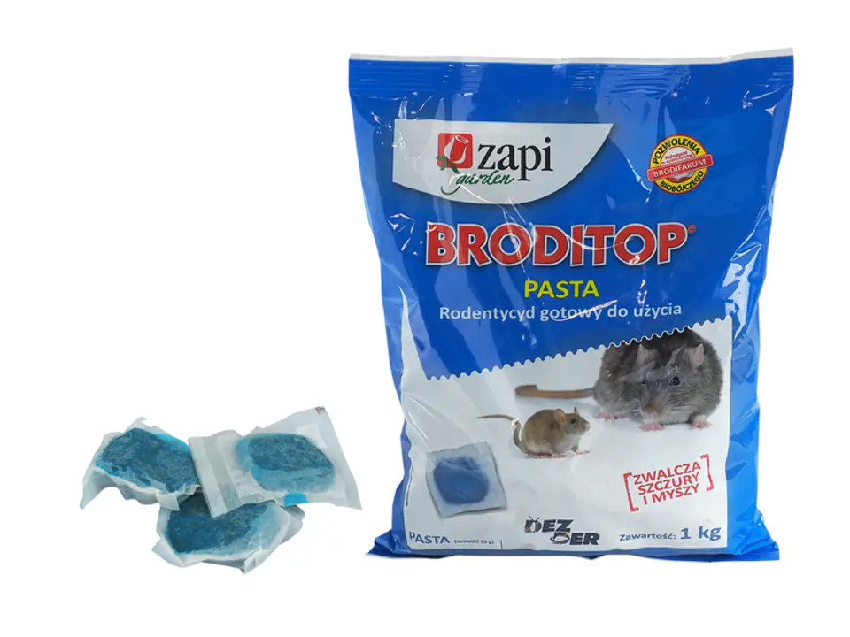 ⁨1 op. Broditop pasta na myszy 15g - 1kg op. brodifacoum 0,005%⁩ w sklepie Wasserman.eu