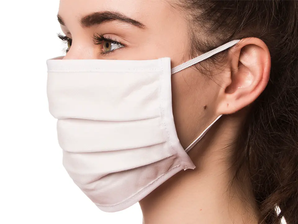 ⁨Protective mask - white cotton (PL)⁩ at Wasserman.eu