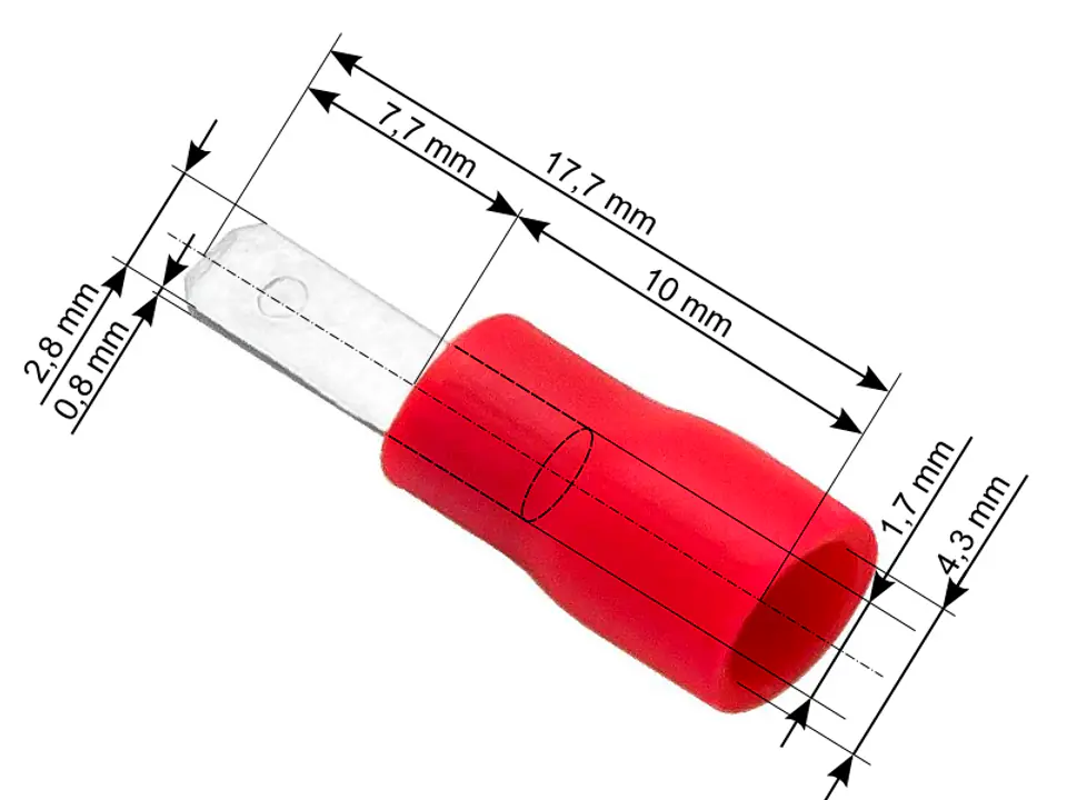 ⁨Insulator connector. flat male 2,8/0,8 black⁩ at Wasserman.eu