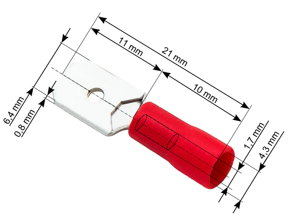 ⁨Insulator connector. flat male 6,3/0,8 black⁩ at Wasserman.eu