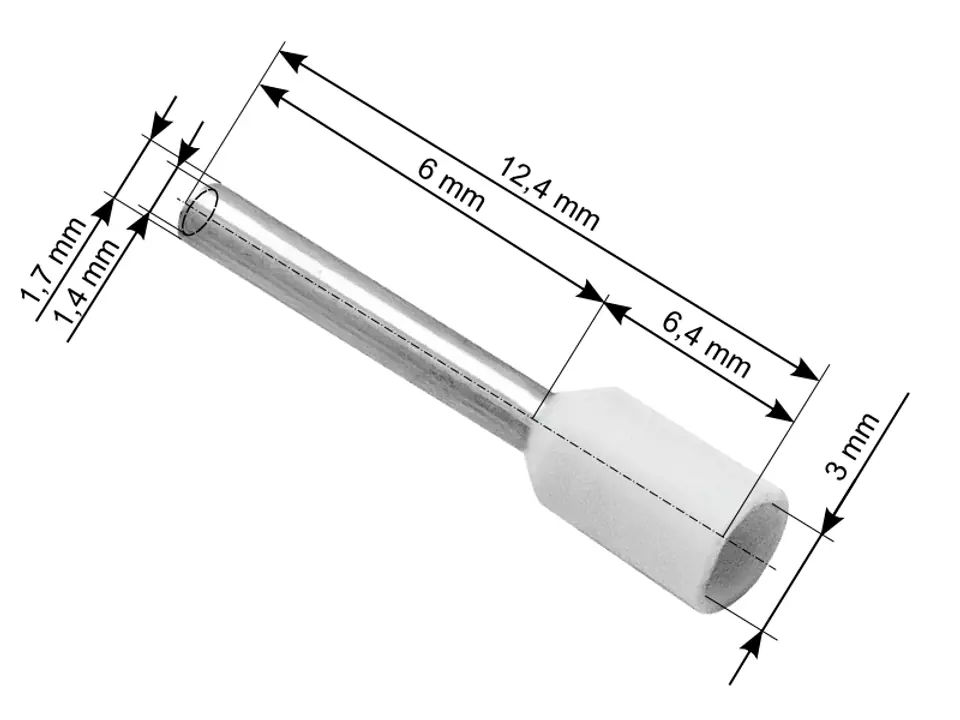 ⁨Connector insulator sleeve 1,0/6 white⁩ at Wasserman.eu