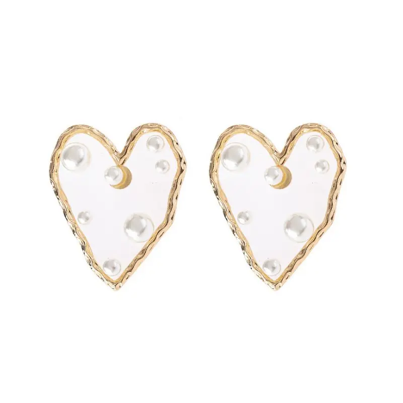 ⁨Hanging earrings pearls heart K1232⁩ at Wasserman.eu