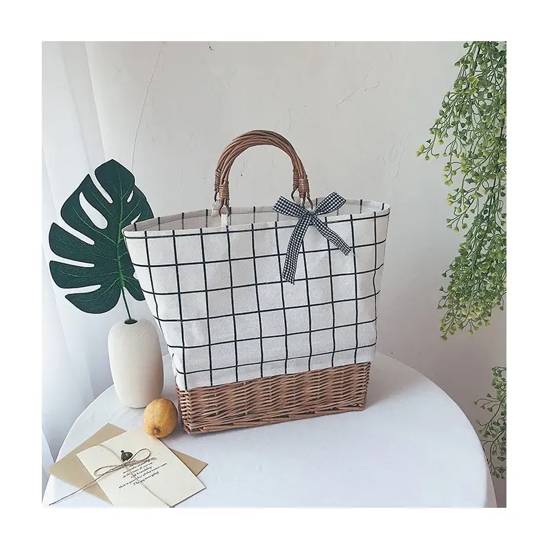 ⁨Wicker Bag Hand Bag T199WZ2 Checkered⁩ at Wasserman.eu