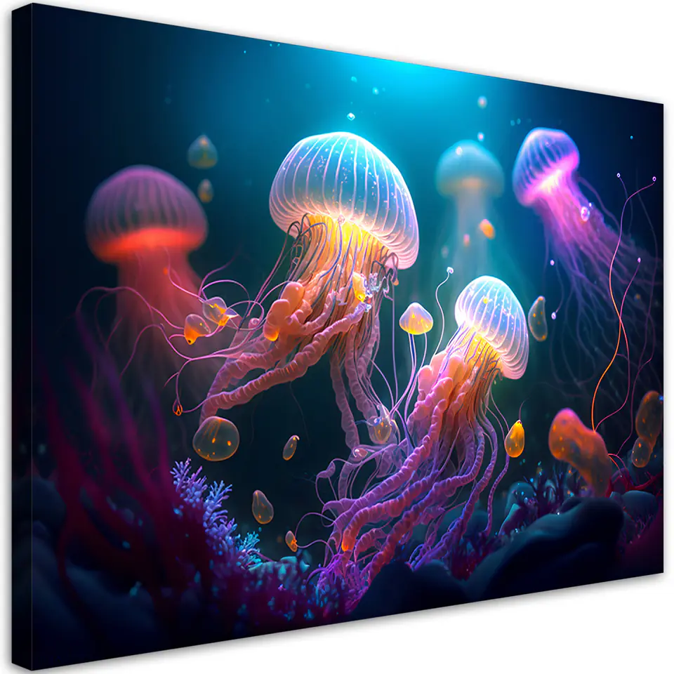 ⁨Obraz na płótnie, Meduza Neon Abstrakcja (Rozmiar 60x40)⁩ w sklepie Wasserman.eu