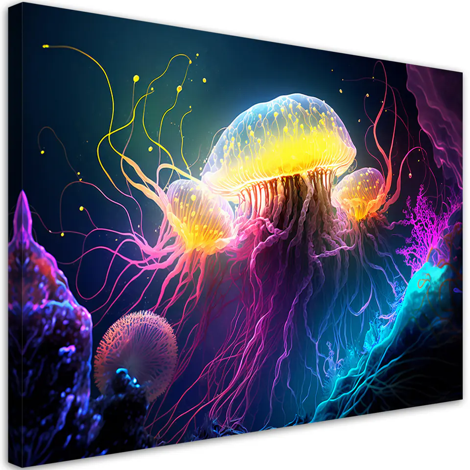 ⁨Obraz na płótnie, Meduza pod wodą (Rozmiar 60x40)⁩ w sklepie Wasserman.eu
