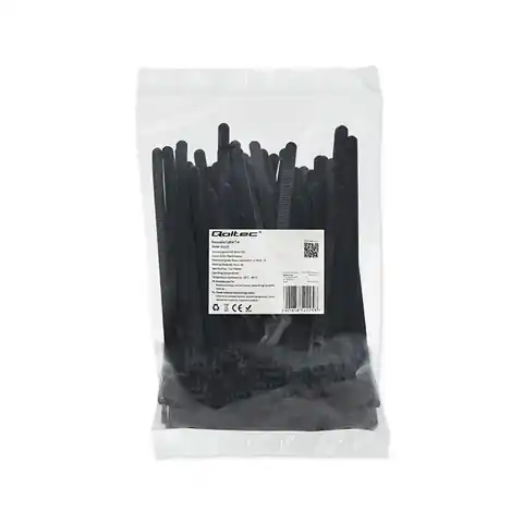 ⁨Qoltec Opaski zaciskowe wielorazowe/trytytki7.2 * 150mm Nylon UV Czarne⁩ w sklepie Wasserman.eu