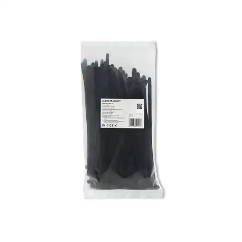 ⁨Qoltec Opaski zaciskowe wielorazowe/trytytki 7.2 * 200mm Nylon UV Czarne⁩ w sklepie Wasserman.eu