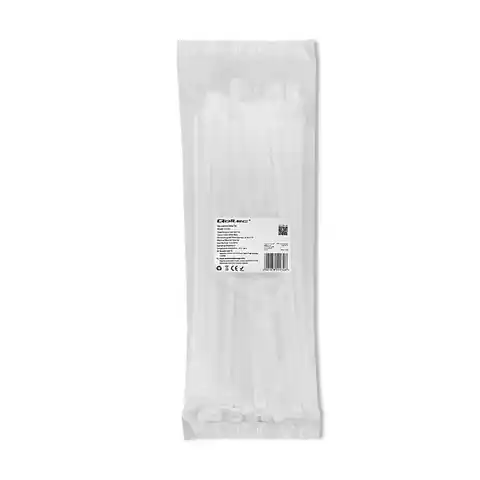 ⁨Qoltec Opaski zaciskowe wielorazowe/trytytki 7.2 * 300mm Nylon UV Białe⁩ w sklepie Wasserman.eu