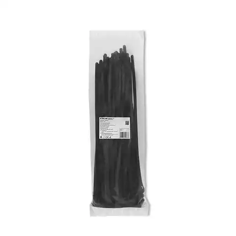 ⁨Qoltec Opaski zaciskowe wielorazowe/trytytki 7.2 * 350mm Nylon UV Czarne⁩ w sklepie Wasserman.eu
