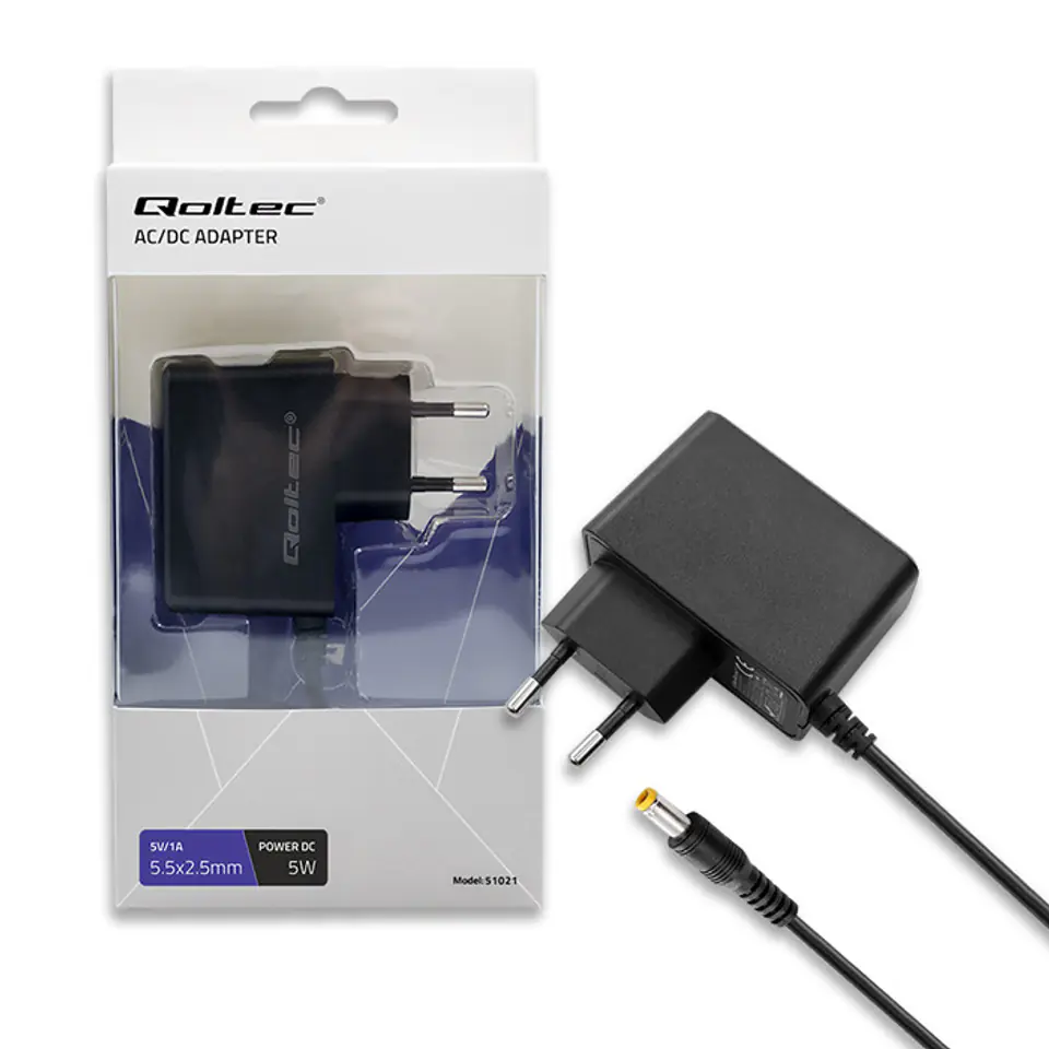 ⁨Qoltec 51021 power adapter/inverter Indoor Black⁩ at Wasserman.eu