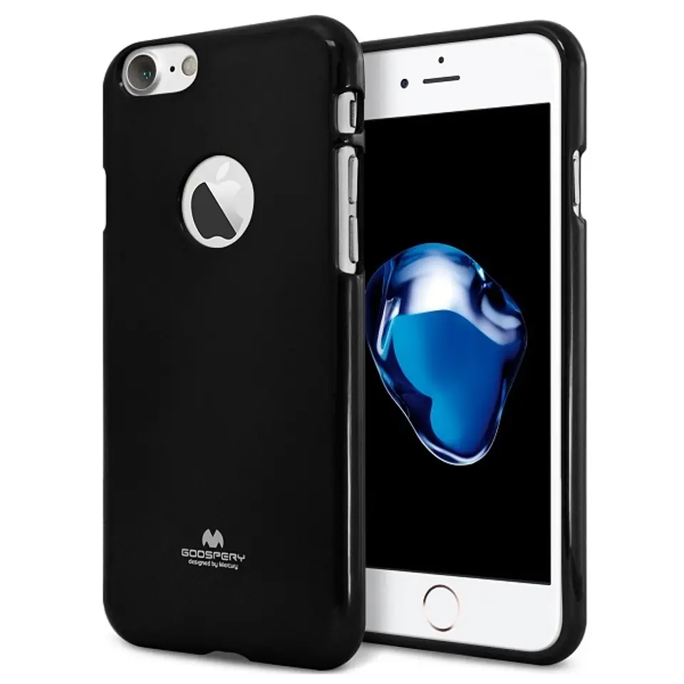 ⁨Mercury Jelly Case iPhone 8 czarny/black wycięcie/hole 7⁩ w sklepie Wasserman.eu