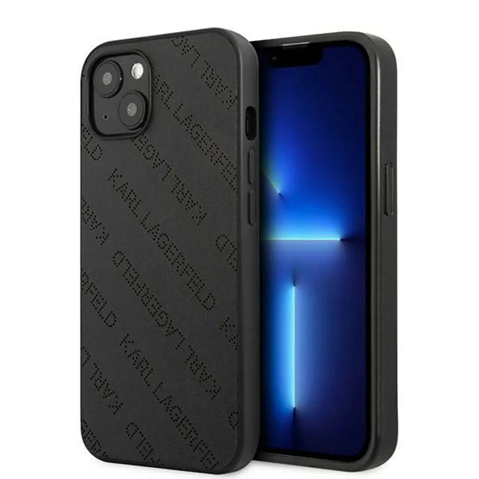 ⁨Karl Lagerfeld KLHCP13MPTLK iPhone 13 6,1" hardcase czarny/black Perforated Allover⁩ w sklepie Wasserman.eu