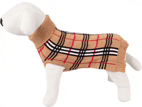 ⁨Sweterek dla psa Happet 360M beż krata M-30cm⁩ w sklepie Wasserman.eu