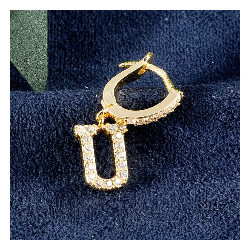 ⁨Gold-plated earrings letter U KST1683U⁩ at Wasserman.eu