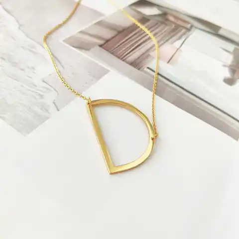 ⁨Necklace surgical steel letter D plated with gold NST995D⁩ at Wasserman.eu