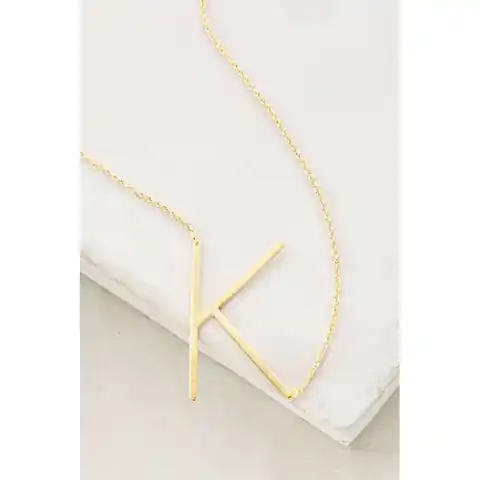 ⁨Necklace surgical steel letter K plated with gold NST995K⁩ at Wasserman.eu