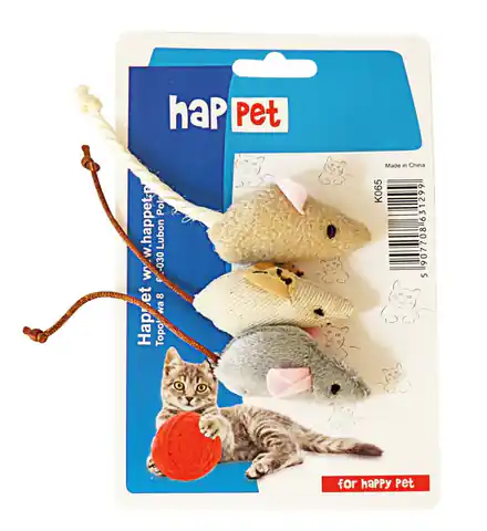 ⁨Zabawka myszki Happet K065 5cm, zestaw 3 szt.⁩ w sklepie Wasserman.eu