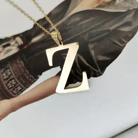 ⁨Necklace surgical steel letter plated with gold NST100Z⁩ at Wasserman.eu