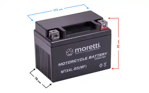 ⁨Akumulator Moretti AGM (Gel) MTX4L-BS⁩ w sklepie Wasserman.eu