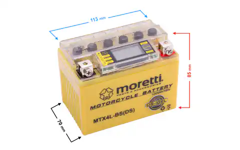 ⁨Akumulator Moretti AGM (I-Gel) MTX4L-BS ze wskaźnikiem⁩ w sklepie Wasserman.eu