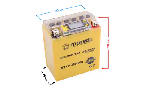 ⁨Akumulator Moretti AGM (I-Gel) MTX7L-BS ze wskaźnikiem⁩ w sklepie Wasserman.eu