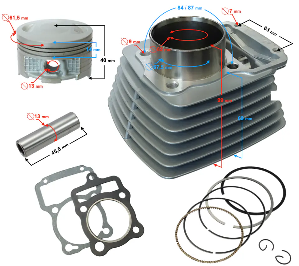 ⁨Cylinder Moretti do motocykla 4T CG 150cc 162FMI sw.13 mm⁩ w sklepie Wasserman.eu