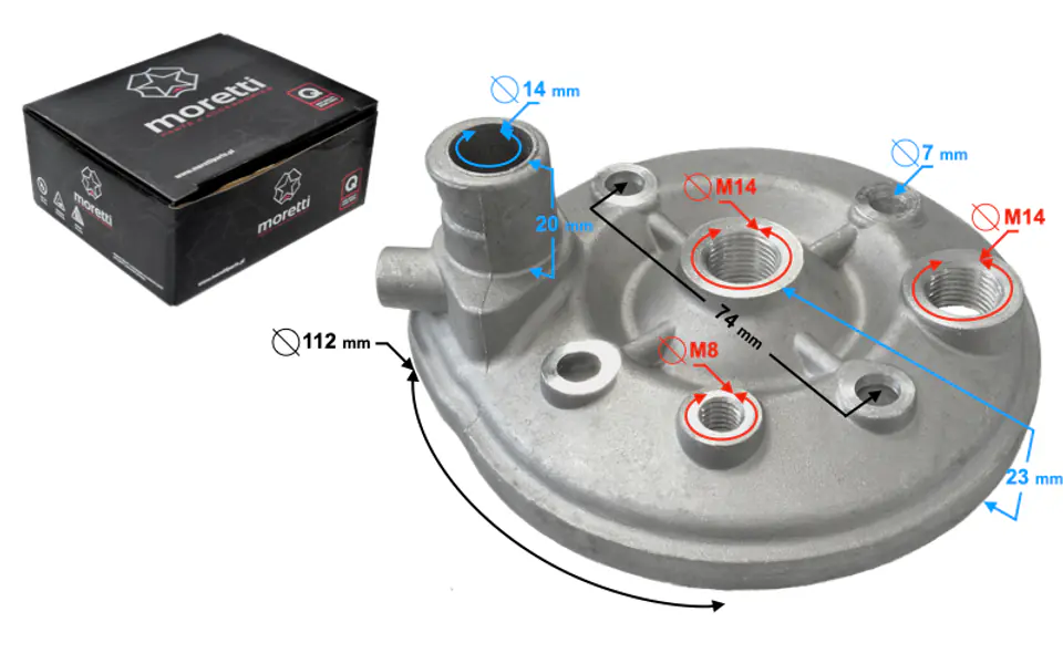 ⁨Głowica Moretti do motoroweru 2T 90cc AM6⁩ w sklepie Wasserman.eu