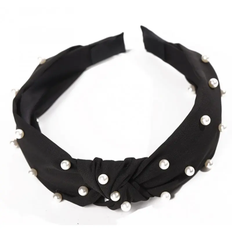 ⁨Turban band made of thick black pearl O227CZ⁩ at Wasserman.eu