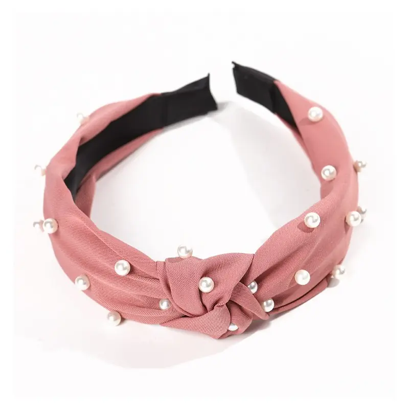 ⁨Turban band made of thick material dark pink pearls O227CR⁩ at Wasserman.eu