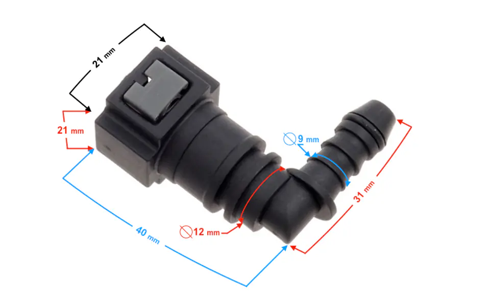 ⁨Króciec kątowy paliwa ( B-max )⁩ w sklepie Wasserman.eu