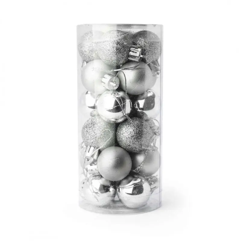 Ein Satz von 24 Kugeln in einer Packung mit 3 cm Durchmesser, Silber BSN01S im Wasserman.eu