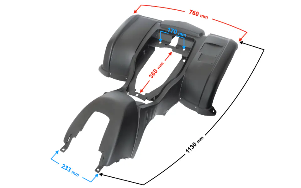 ⁨Obudowa tylna do ATV Mikilon, czarna⁩ w sklepie Wasserman.eu