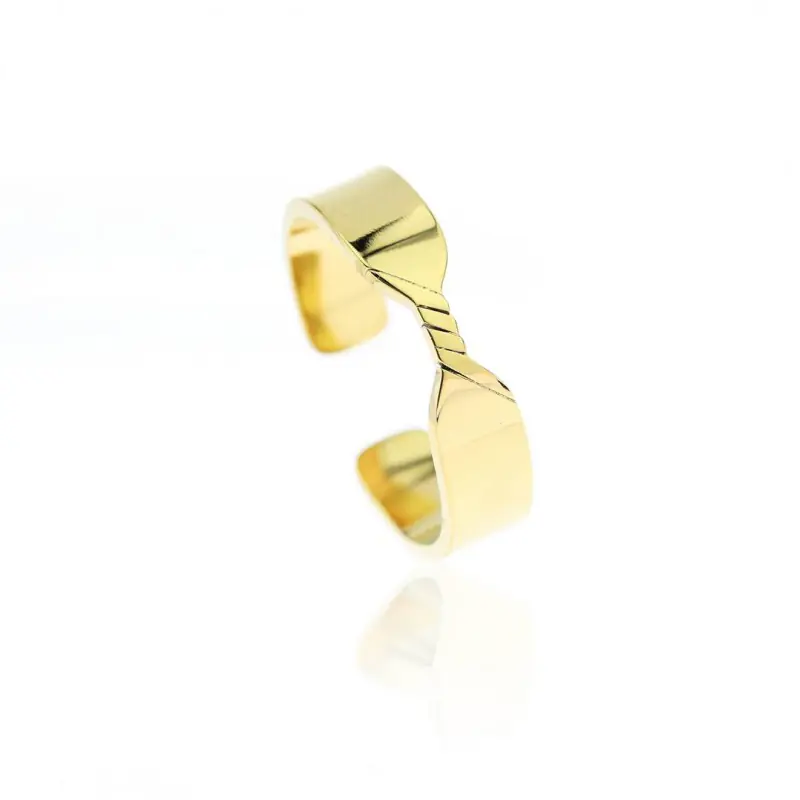 ⁨Ring surgical steel plated with gold PST611, Ring size: US7 EU14⁩ at Wasserman.eu