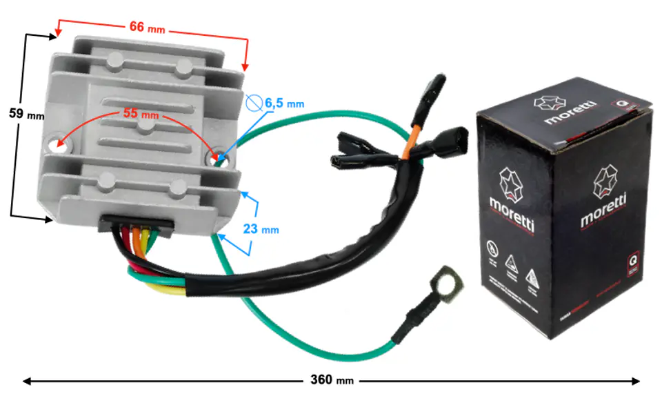 ⁨Regulator napięcia do motoroweru, 5 kabli⁩ w sklepie Wasserman.eu