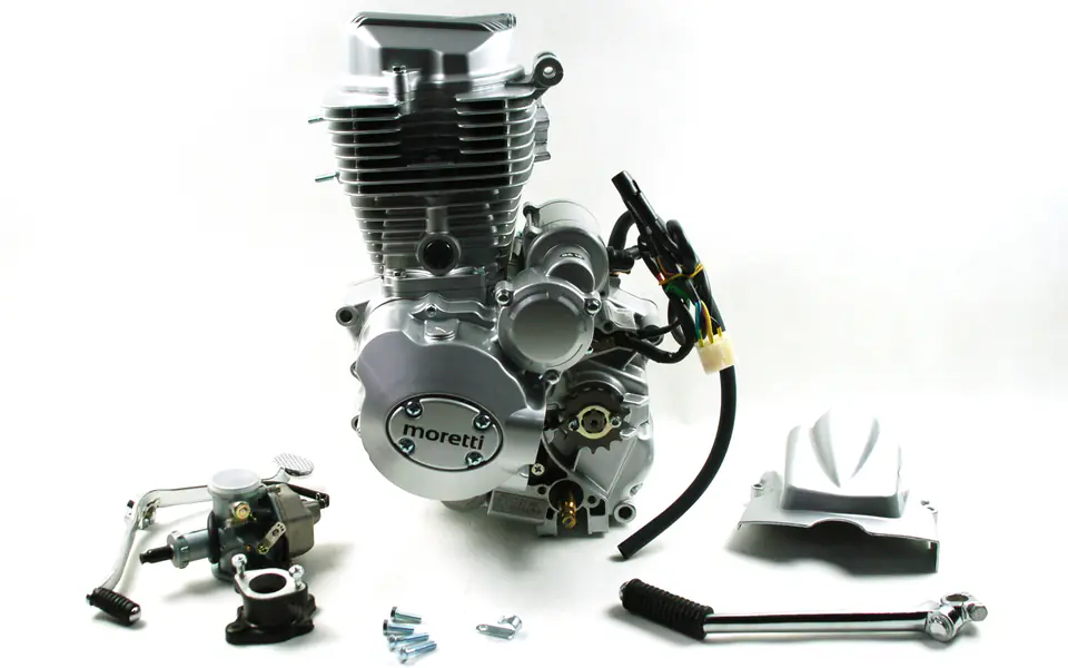 ⁨Silnik Moretti pionowy 163FMK, 175cc 4T, 5-biegowy manual, srebrny⁩ w sklepie Wasserman.eu