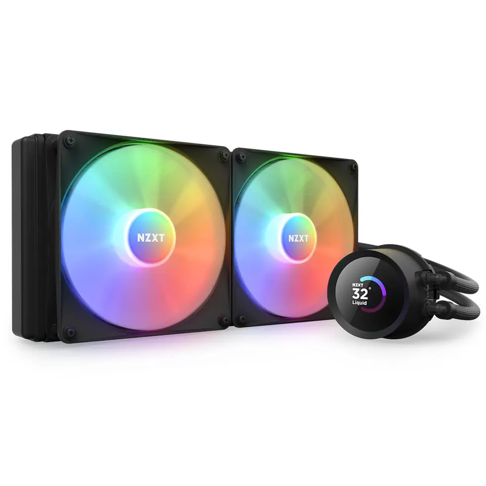 ⁨NZXT Kraken 280 RGB Processor All-in-one liquid cooler 14 cm Black 1 pc(s)⁩ at Wasserman.eu