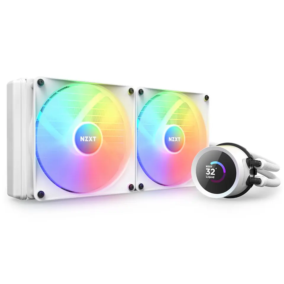 ⁨NZXT Kraken 280 RGB Processor All-in-one liquid cooler 14 cm White 1 pc(s)⁩ at Wasserman.eu