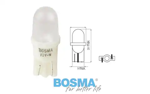 ⁨Żarówka BOSMA 12V 1*LED STANDARD T10 biała 6000K MAT (blister 2 szt.)⁩ w sklepie Wasserman.eu