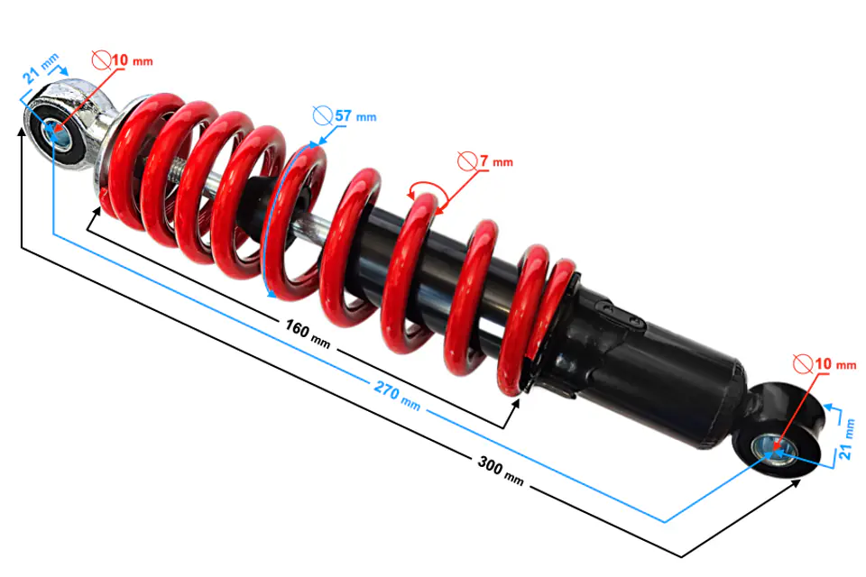 ⁨Amortyzator ATV 110 27cm/ 7mm⁩ w sklepie Wasserman.eu