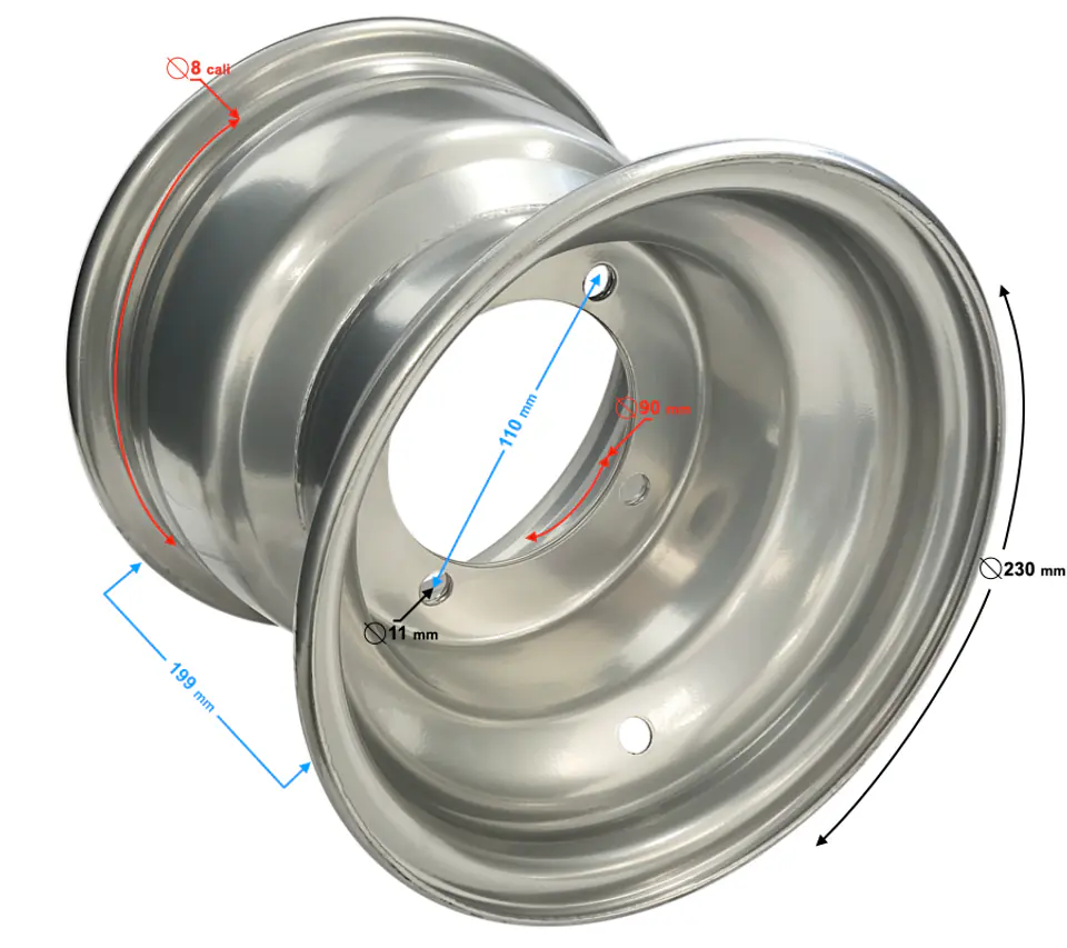 ⁨Felga tylna 8x7 (110mm) ATV⁩ w sklepie Wasserman.eu