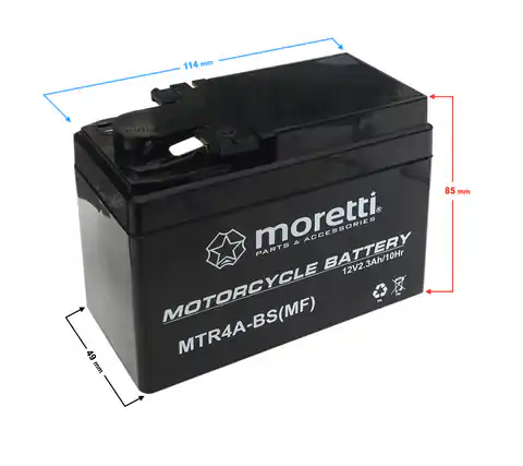 ⁨Akumulator Moretti AGM (Gel) MTR4A-BS⁩ w sklepie Wasserman.eu