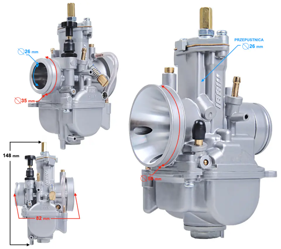 ⁨Gaźnik NIBBI PWK26 26mm Sport⁩ w sklepie Wasserman.eu