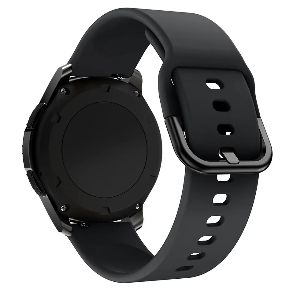 ⁨Silicone Strap TYS opaska do smartwatcha zegarka uniwersalna 20mm czarny⁩ w sklepie Wasserman.eu