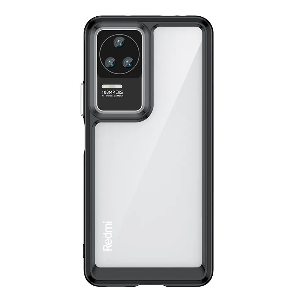 ⁨Outer Space Case etui Xiaomi Poco F4 5G pokrowiec z elastyczną ramką czarne⁩ w sklepie Wasserman.eu