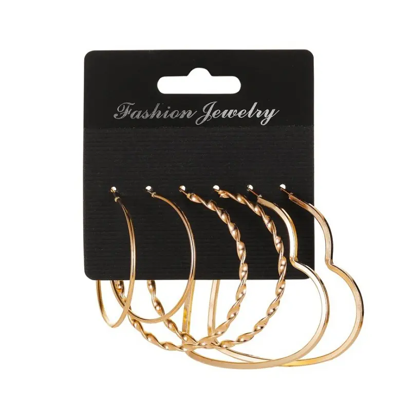 ⁨Set of 3 pairs of earrings wheels gold K1513SET⁩ at Wasserman.eu