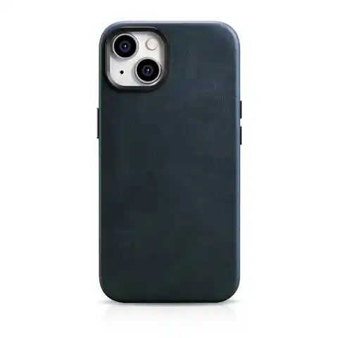 ⁨iCarer Oil Wax Premium Leather Case skórzane etui iPhone 14 Plus magnetyczne z MagSafe ciemnoniebieski (WMI14220703-BU)⁩ w sklepie Wasserman.eu