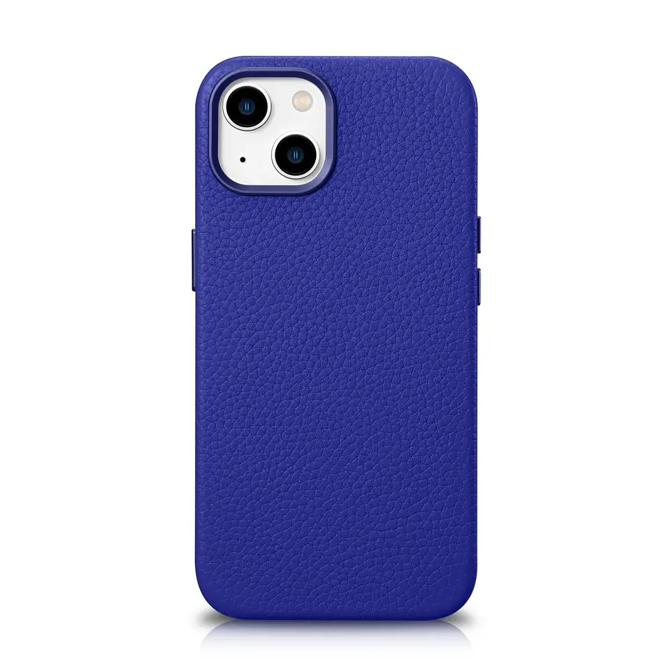 ⁨iCarer Litchi Premium Leather Case skórzane etui iPhone 14 Plus magnetyczne z MagSafe ciemnoniebieski (WMI14220711-DB)⁩ w sklepie Wasserman.eu