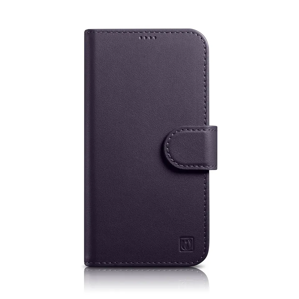 ⁨iCarer Wallet Case 2in1 etui iPhone 14 skórzany pokrowiec z klapką Anti-RFID ciemnofioletowy (WMI14220725-DP)⁩ w sklepie Wasserman.eu